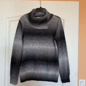 Sag Harbor Petites Gray Ombré Striped Turtleneck Knit Sweater Size PM!!